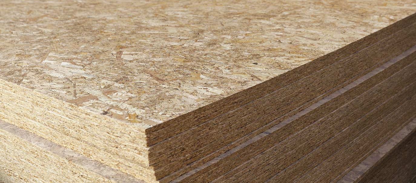 Ein Stapel mit OSB Platten 