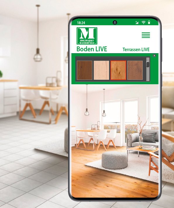 Online Designstudio Boden Live vom Holzmarkt Maiermühle